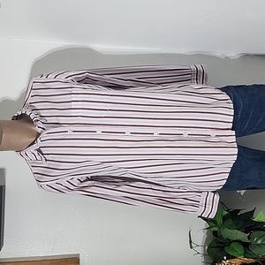 J Crew Womens Lilac Striped Button Down Long Sleeve Shirt Size Medium